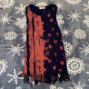 American flag fringe tank top